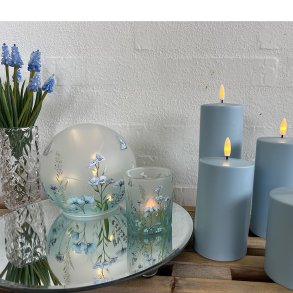 Fyrfadsstage, frosted, bl