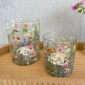 Fyrfadsstage m. blomster