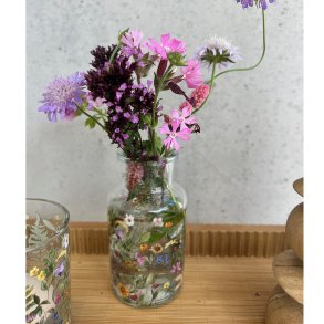 Glasvase m. blomster