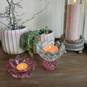 Flora glassk�l, rosa