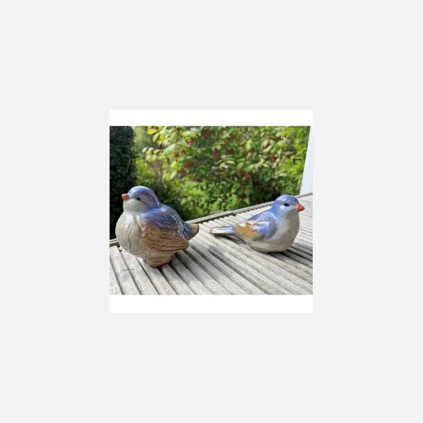 Keramik fugl sand/bl�