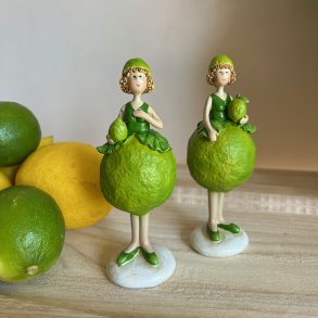 Piger m. limekjole, 2 stk. 