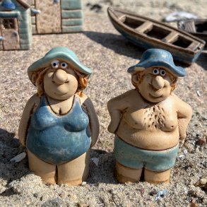 Flora og Frede i badetj, 2 stk.