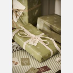 Papirrulle grn m/bladmnster 5 m/rulle