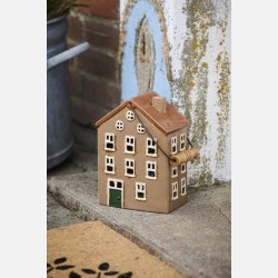 Hus t/fyrfadslys Nyhavn m/trhank grn dr