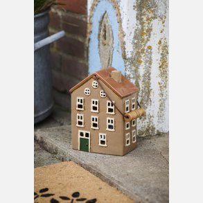 Hus t/fyrfadslys Nyhavn m/trhank grn dr