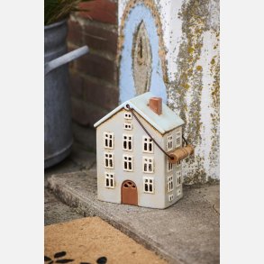 Hus t/fyrfadslys Nyhavn m/trhank brun dr