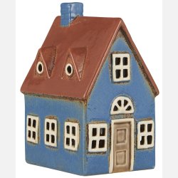 Hus t/fyrfadslys Nyhavn, bl m. brun dr