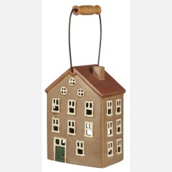 Hus t/fyrfadslys Nyhavn m/trhank grn dr