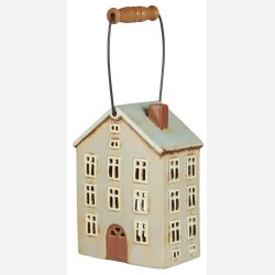 Hus t/fyrfadslys Nyhavn m/trhank brun dr