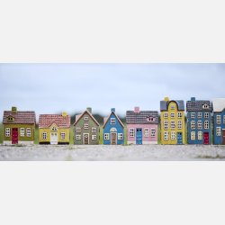 Hus t/fyrfadslys hj My Home Town, bl m. rd dr