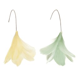 Pyntefjer 2 ass farver gul og st�vgr�n m/wire