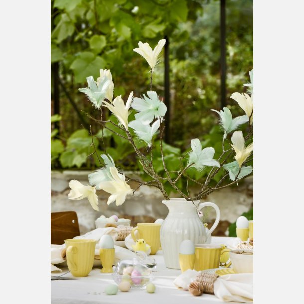 Pyntefjer 2 ass farver gul og st�vgr�n m/wire