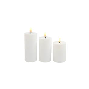 UDENDRS LYS, 3 PACK I HVID LILLE,  m/fjernbetjening