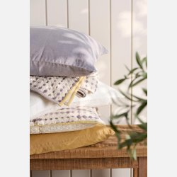 Ib Laursen, Plaid Vigga m/lilla print dobbeltv�vet, bagside neutral