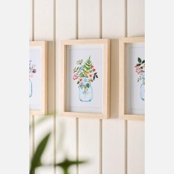 Billede m/blomstermotiv 3 stk. i trramme