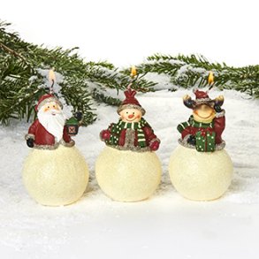 Lys, julemand/snemand/rensdyr  12CM, 