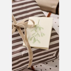 Papirrulle brune striber tekstil-look 5 m/rulle