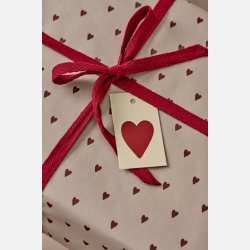 Papirrulle rde hjerter 5 m/rulle
