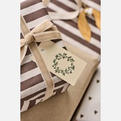 Papirrulle brune striber tekstil-look 5 m/rulle