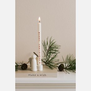 Kertelys m/Merry Christmas stearin �:1,3 H:20 svanem�rket