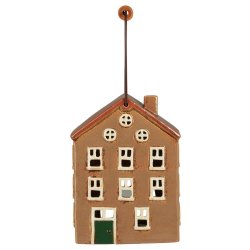 Hus t/fyrfadslys Nyhavn m/trhank grn dr