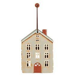 Hus t/fyrfadslys Nyhavn m/trhank brun dr