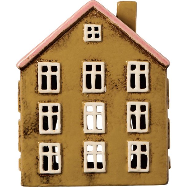 Hus t/fyrfadslys Nyhavn brun,  rd dr p siden