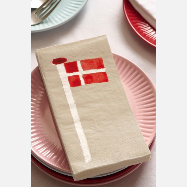 Serviet Dannebrog p flagstang 16 stk pr pakke