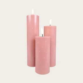 Fiber optisk LED lys, 3 pak pink