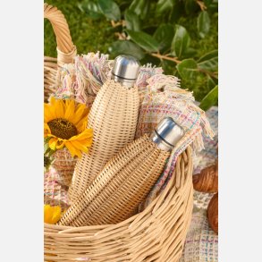 Termoflaske brun polyrattan hndflettet 500 ml