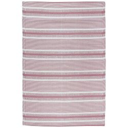 Gulvtppe stribet lyserd recycled plastik