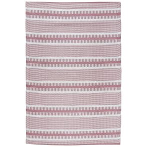 Gulvtppe stribet lyserd recycled plastik