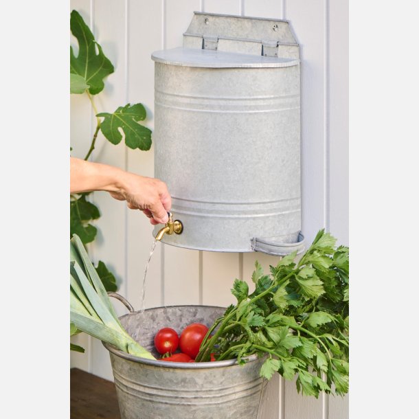 Vandbeholder t/v�g m/hane og s�beholder zink 10,5 ltr
