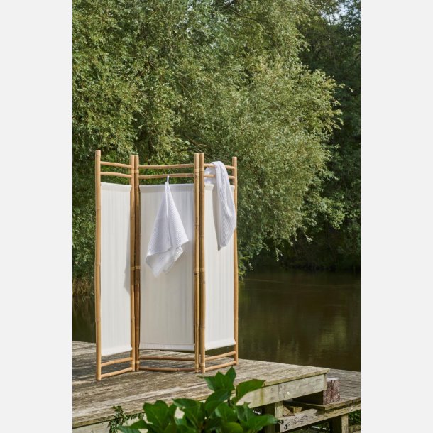Rumdeler i 3 fag bambus m/off white stof