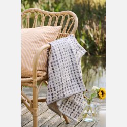 Ib Laursen, Plaid Vigga m/lilla print dobbeltv�vet, bagside neutral