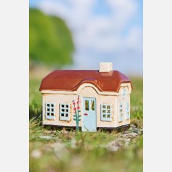 Hus t/fyrfadslys Ebeltoft lysebl� d�r stokroser