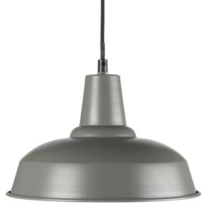 Hngelampe gr med  hvid inderskrm 