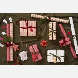 Papirrulle hjerter og striber 5 m/rulle