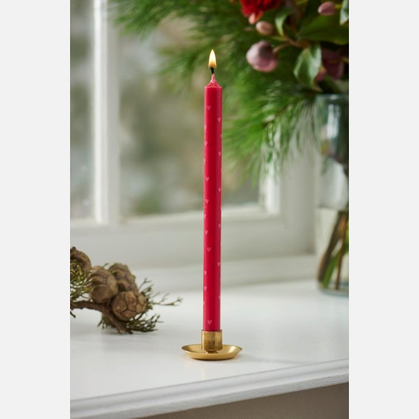 Kertelys r�d m/lyser�de hjerter stearin �:1,3 H:20 svanem�rket