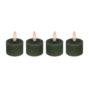 LED Fyrfadslys I voks - 4 Pak - grn