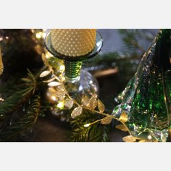 Guld dekorationsranke m. ledlys 1,5m