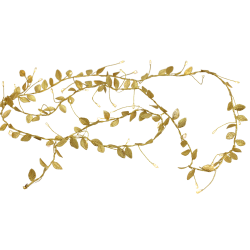 Guld dekorationsranke m. ledlys 1,5m