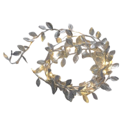 Slv dekorationsranke m. ledlys 1,5m