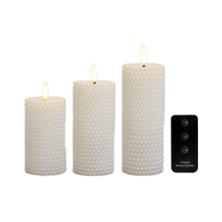 "Perle" Bloklys - Hvid/perlemor