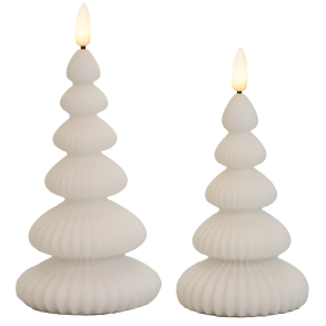 Rillede Juletrer, st - Hvid