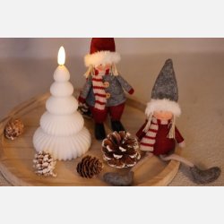 Rillede Juletrer, st - Hvid