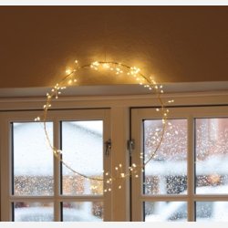  Krans m led lys  30 cm - Guld