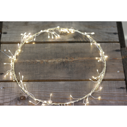 Krans m led lys  30 cm - Guld
