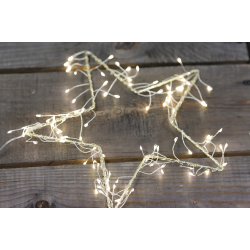 Stjerne m led lys  30 cm - Guld